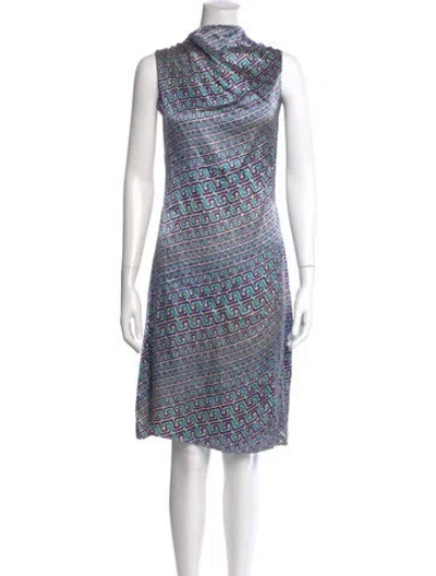 Pre-owned Versace Jeans Couture Printed Midi Length Dress In Purple