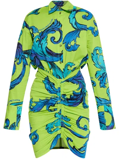 Versace Jeans Couture Minikleid Mit Print In Grün