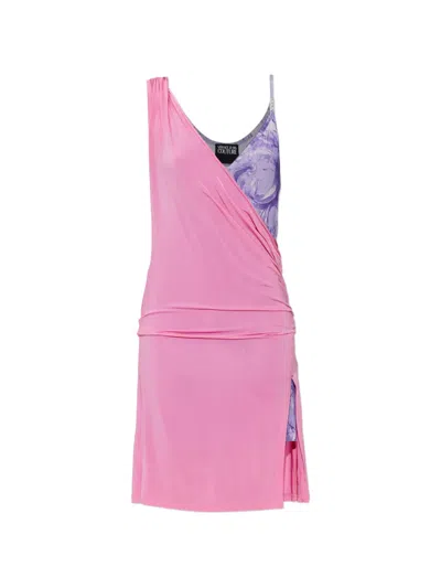 Versace Jeans Couture Printed Mini Dress In Multi