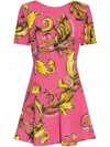 Versace Jeans Couture Printed Mini Dress In Pink