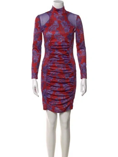 Pre-owned Versace Jeans Couture Printed Mini Dress In Red