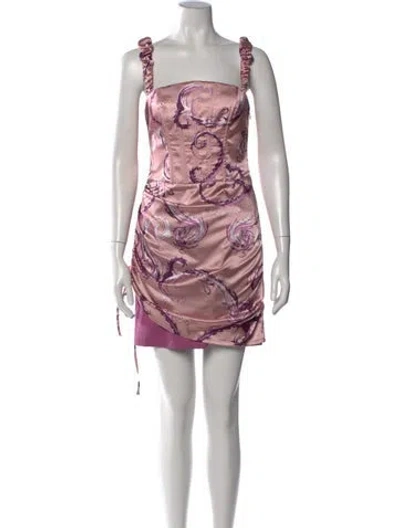 Pre-owned Versace Jeans Couture Printed Mini Dress W/ Tags In Pink