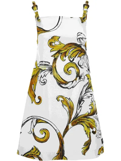 Versace Jeans Couture Printed Mini Dress In White
