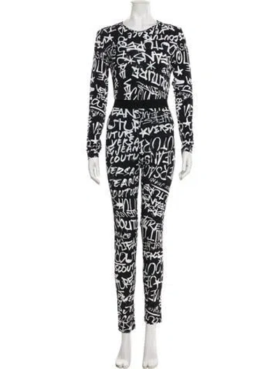 Pre-owned Versace Jeans Couture Printed Pant Set In Black