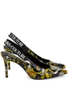 Versace Jeans Couture Regalia Baroque Slingback In Patent Leather In Black