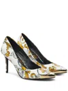 Versace Jeans Couture Printed Pumps In White