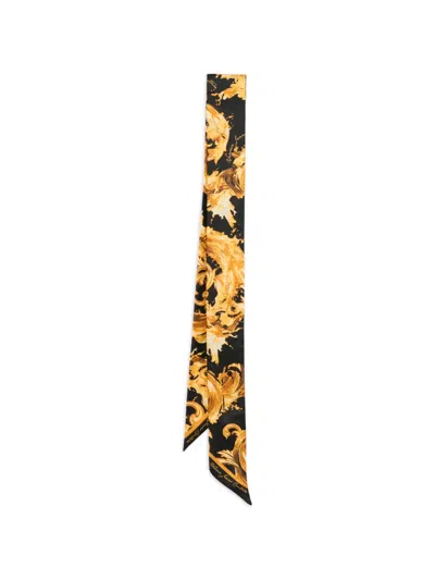 Versace Jeans Couture Printed Scarf In Black