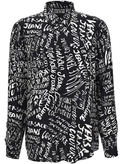 Versace Jeans Couture Printed Shirt In Black