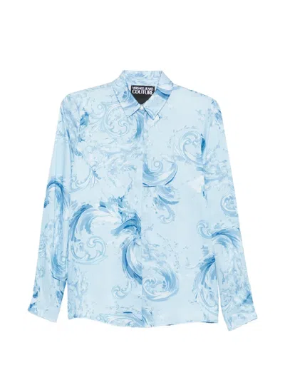 Versace Jeans Couture Printed Shirt In Blue