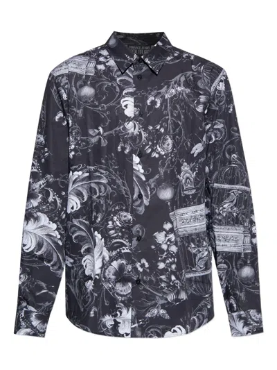 Versace Jeans Couture Printed Shirt In Black