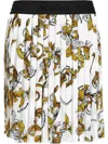 Versace Jeans Couture High-waisted Floral Pleated Skirt With Elasticated Waistband