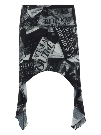 Versace Jeans Couture Printed Skirt In Black