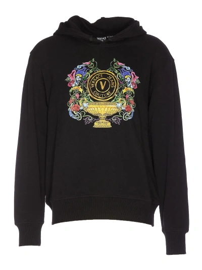 Versace Jeans Couture Printed Sweatshirt In Black