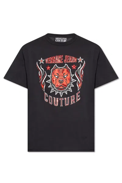 Versace Jeans Couture Printed T-shirt In Black