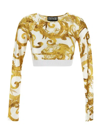 Versace Jeans Couture Printed Top In White