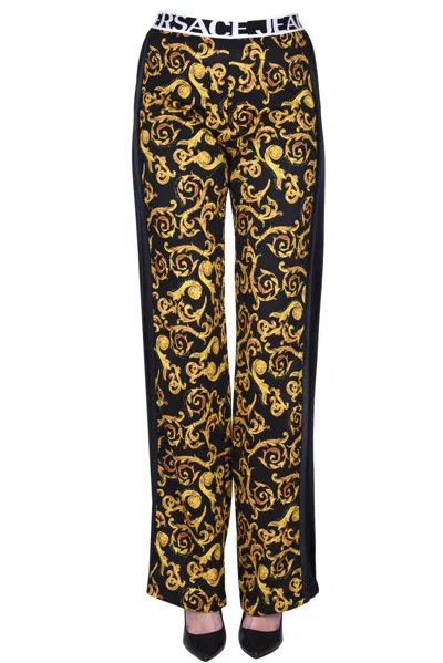 Versace Jeans Couture Printed Trousers In Black