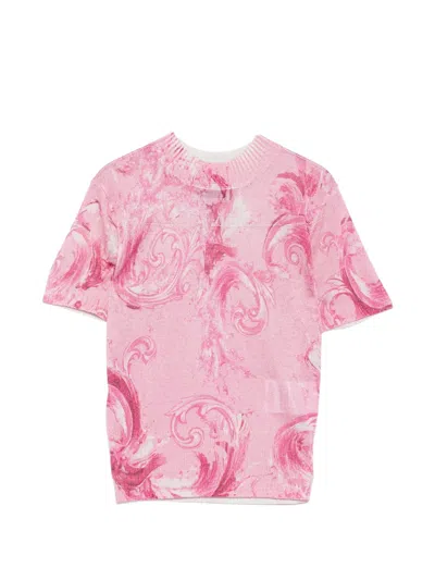 Versace Jeans Couture Printed T-shirt In Pink