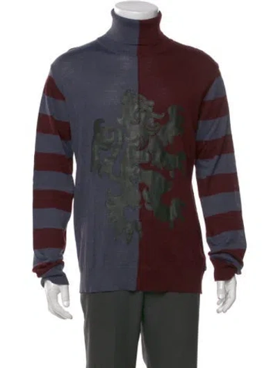 Pre-owned Versace Jeans Couture Printed Turtleneck Cardigan In Multi
