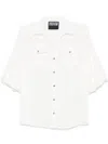 Versace Jeans Couture Puff Sleeves White Button-up Shirt In White