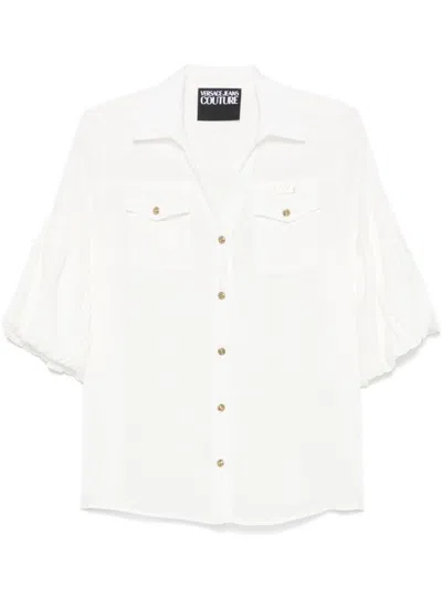 Versace Jeans Couture Puff Sleeves White Button-up Shirt