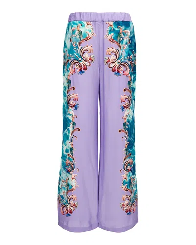 Versace Jeans Couture Pull On Pants In Purple