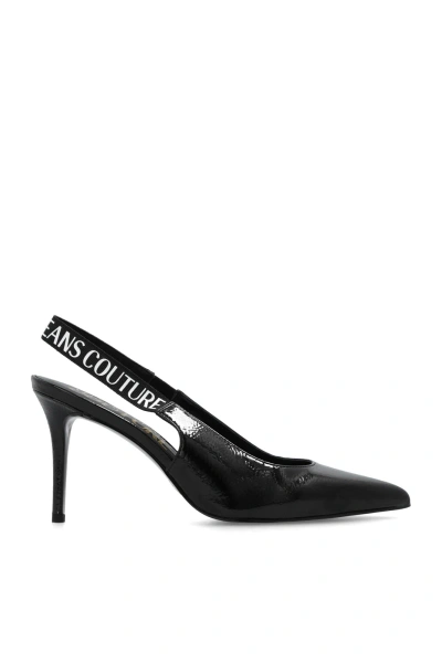 Versace Jeans Couture Pumps With Logo In Black