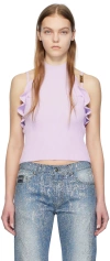 Versace Jeans Couture Purple Rib Camisole In E320 Lilac