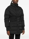 Versace Jeans Couture Down Jacket With Ruched Effect In Black