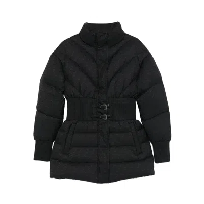Versace Jeans Couture Quilted Belted Jacket In Black