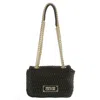 Versace Jeans Couture Quilted Chain-linked Shoulder Bag In Black