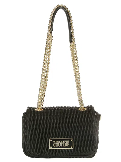 Versace Jeans Couture Quilted Chain-linked Shoulder Bag In 899