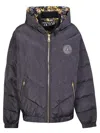 Versace Jeans Couture Quilted Down Jacket In Blue