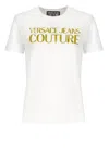Versace Jeans Couture Metallic Logo Crew Neck T-shirt In White