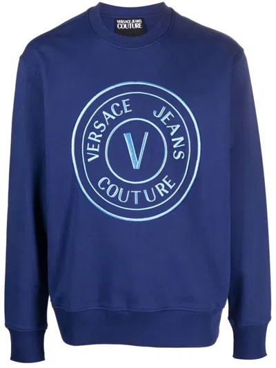 Versace Jeans Couture R Vemblem 3d Embro Sweatshirts Clothing In 238 Navy