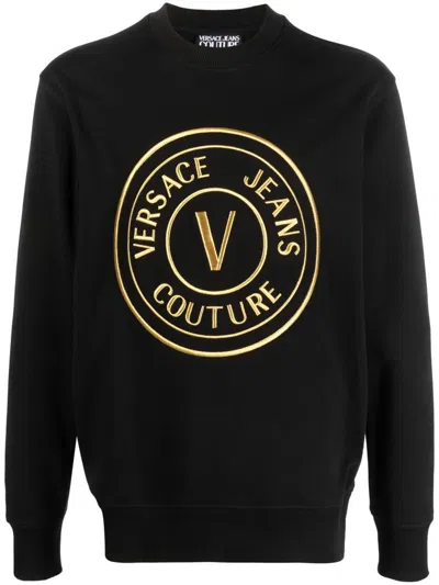 VERSACE JEANS COUTURE VERSACE JEANS COUTURE R VEMBLEM 3D EMBRO  SWEATSHIRTS CLOTHING