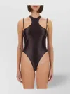 Versace Jeans Couture Racerback Bodysuit Metallic Hardware Straps
