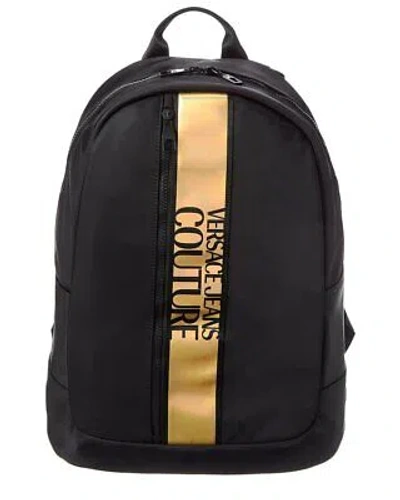 Pre-owned Versace Jeans Couture Range Iconic Logo Backpack Men's Black Os