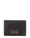 VERSACE JEANS COUTURE VERSACE JEANS COUTURE RANGE METAL LETTERING LEATHER CARD CASE