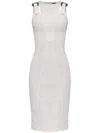 Versace Jeans Couture Rear Slit Midi Dress In White
