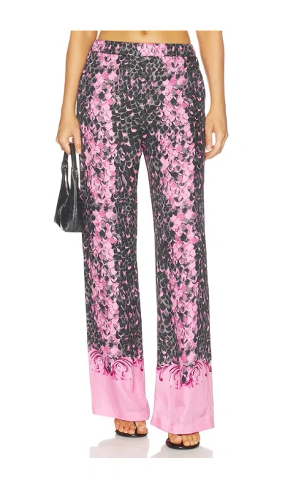 Versace Jeans Couture Reptile Scale Pant In Pink