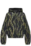 Versace Jeans Couture Reversible Chain-print Hooded Jacket In Black
