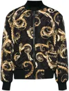 Versace Jeans Couture Reversible Padded Bomber Jacket In Black