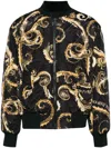 Versace Jeans Couture Reversible Padded Bomber Jacket In Black