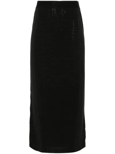 Versace Jeans Couture Crystal Skirt In Black