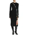 VERSACE JEANS COUTURE RIB KNIT CUTOUT LONG SLEEVE DRESS