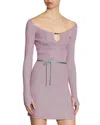 Versace Jeans Couture Long-sleeve Cut-out Mini Dress In Pink