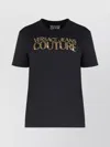 Versace Jeans Couture Ribbed Collar Crew-neck T-shirt In Cotton In Black