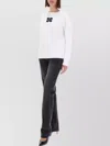 Versace Jeans Couture Ribbed Hem Long Sleeve Crew Neck Knitwear In White
