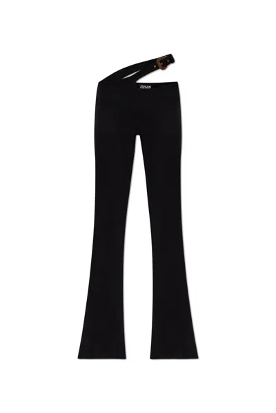 Versace Jeans Couture Stretch-cotton Flared Pants In Black