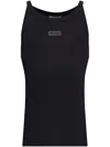 Versace Jeans Couture Ribbed Tank Top In Schwarz